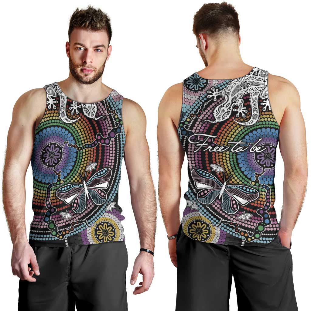 Sydney Pride Aboriginal Men Tank Top Free To Be - Vibe Hoodie Shop