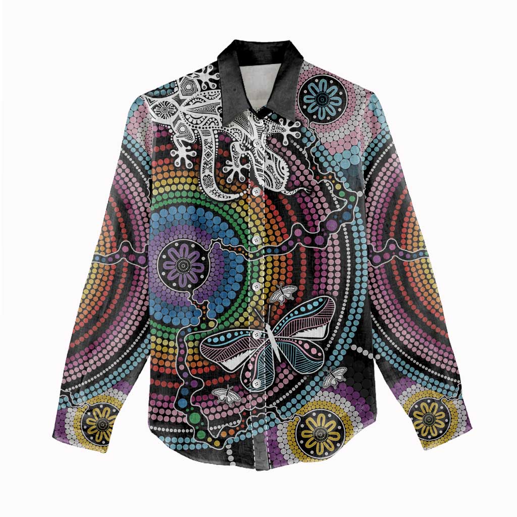 Sydney Pride Aboriginal Women Casual Shirt Free To Be - Vibe Hoodie Shop
