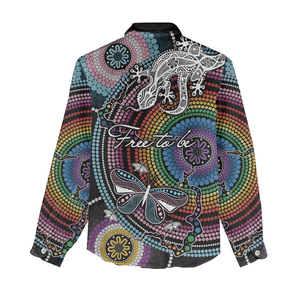 Sydney Pride Aboriginal Women Casual Shirt Free To Be - Vibe Hoodie Shop