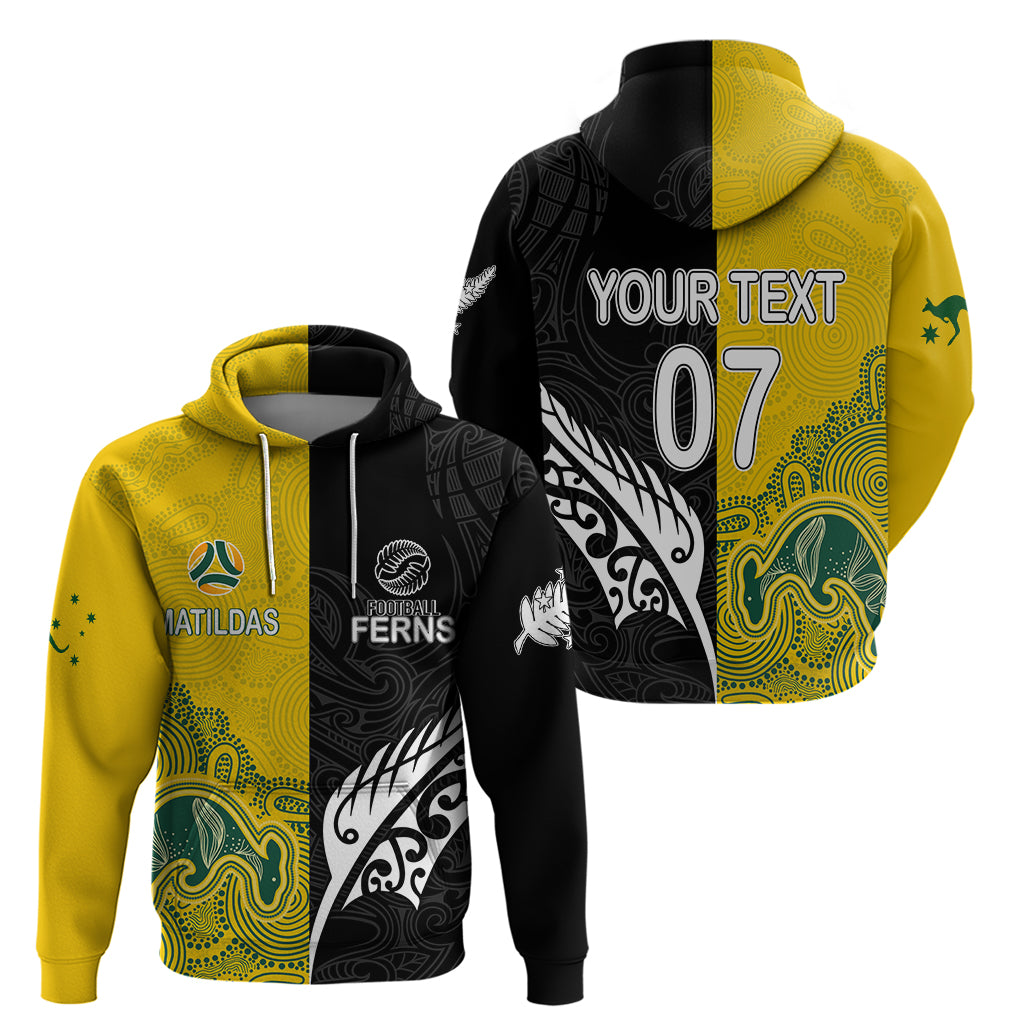Personalised Matildas Mix Football Ferns Hoodie 2023 World Cup Aboriginal Tribal Style LT7 - Vibe Hoodie Shop