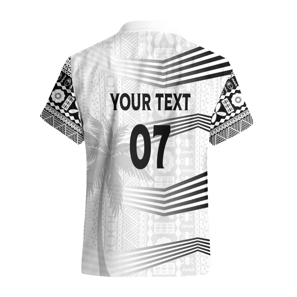 Personalised Fiji Rugby Hawaiian Shirt Kaiviti WC 2023 Jersey Replica - White - Vibe Hoodie Shop