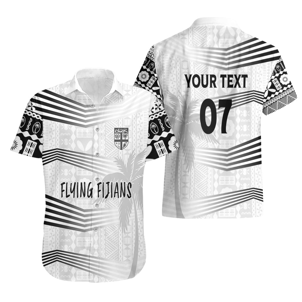 Personalised Fiji Rugby Hawaiian Shirt Kaiviti WC 2023 Jersey Replica - White - Vibe Hoodie Shop