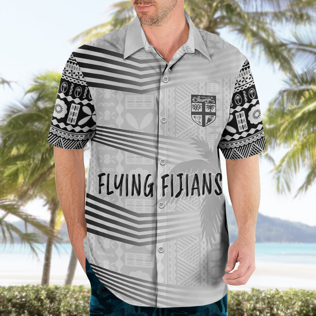 Personalised Fiji Rugby Hawaiian Shirt Kaiviti WC 2023 Jersey Replica - White - Vibe Hoodie Shop