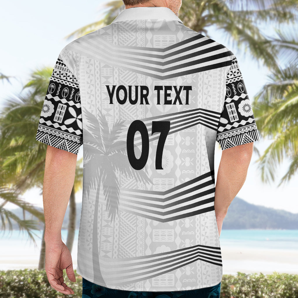 Personalised Fiji Rugby Hawaiian Shirt Kaiviti WC 2023 Jersey Replica - White - Vibe Hoodie Shop