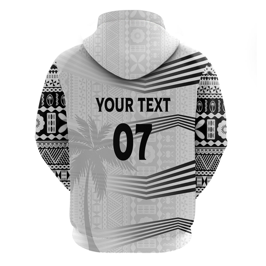 Personalised Fiji Rugby Hoodie Kaiviti WC 2023 Jersey Replica - White LT7 - Vibe Hoodie Shop