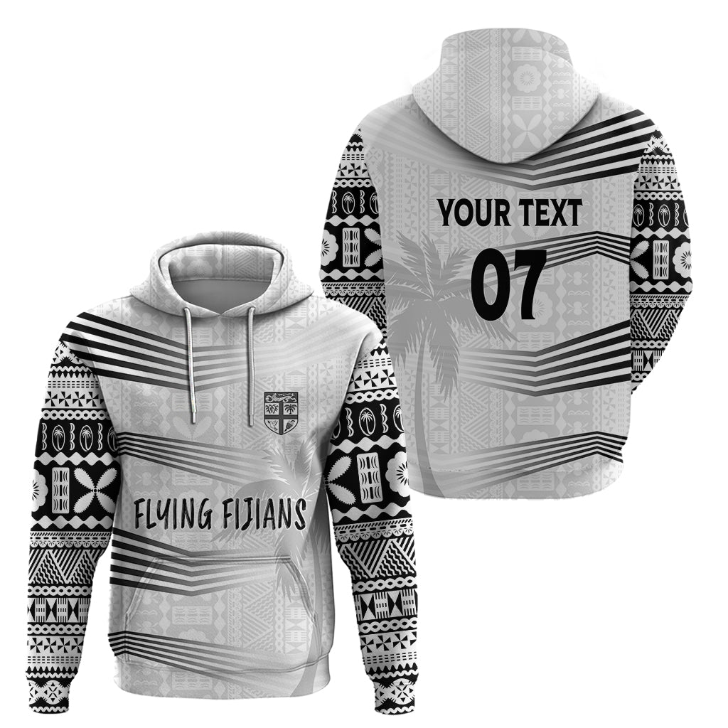 Personalised Fiji Rugby Hoodie Kaiviti WC 2023 Jersey Replica - White LT7 - Vibe Hoodie Shop