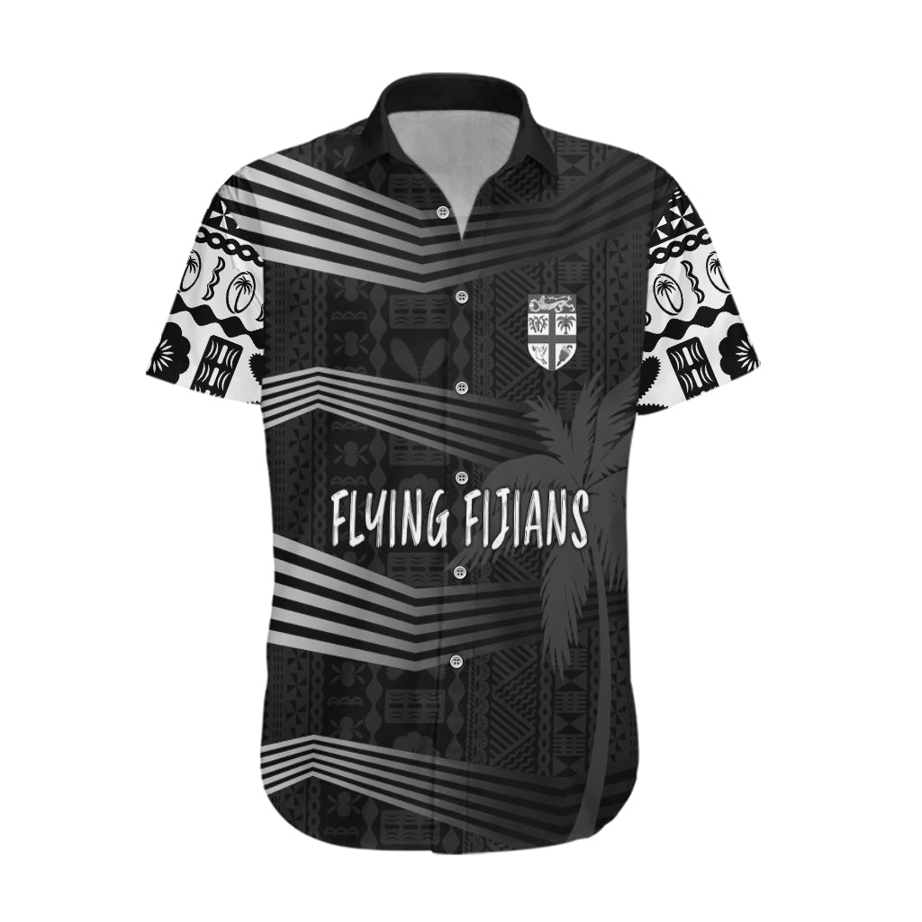 Personalised Fiji Rugby Hawaiian Shirt Kaiviti WC 2023 Jersey Replica - Black - Vibe Hoodie Shop