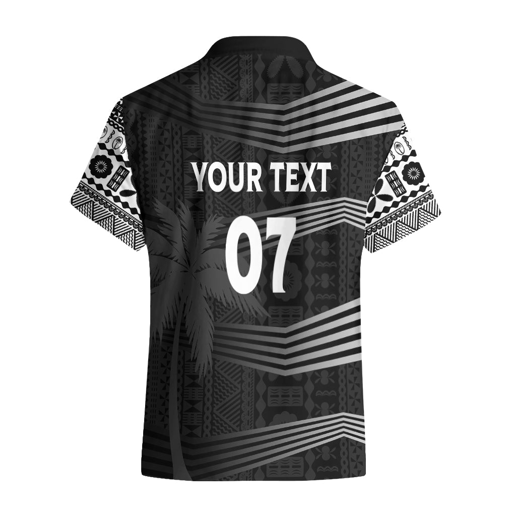 Personalised Fiji Rugby Hawaiian Shirt Kaiviti WC 2023 Jersey Replica - Black - Vibe Hoodie Shop