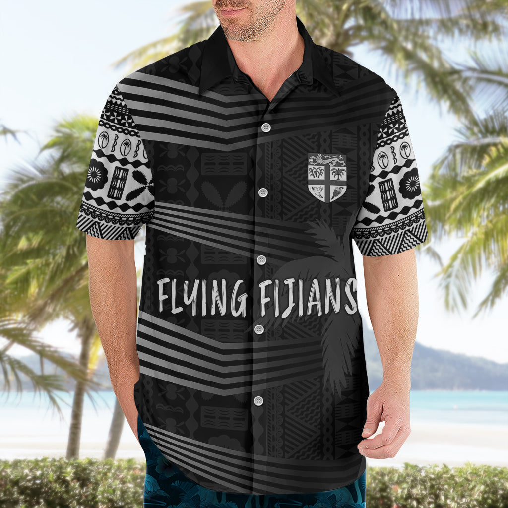 Personalised Fiji Rugby Hawaiian Shirt Kaiviti WC 2023 Jersey Replica - Black - Vibe Hoodie Shop