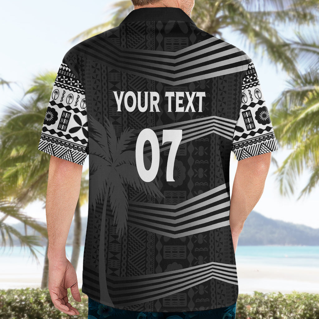 Personalised Fiji Rugby Hawaiian Shirt Kaiviti WC 2023 Jersey Replica - Black - Vibe Hoodie Shop
