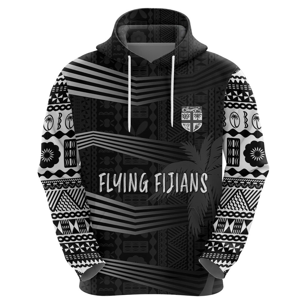 Personalised Fiji Rugby Hoodie Kaiviti WC 2023 Jersey Replica - Black LT7 - Vibe Hoodie Shop
