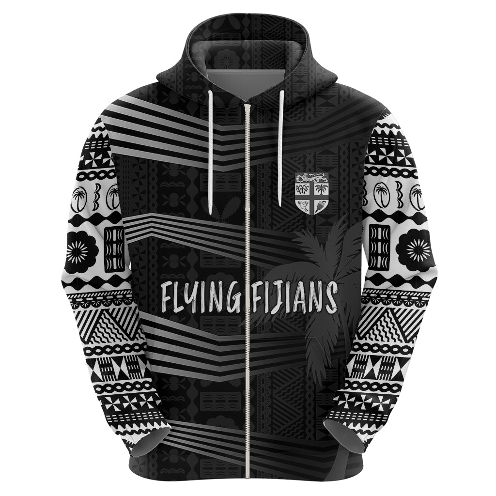 Personalised Fiji Rugby Hoodie Kaiviti WC 2023 Jersey Replica - Black LT7 - Vibe Hoodie Shop