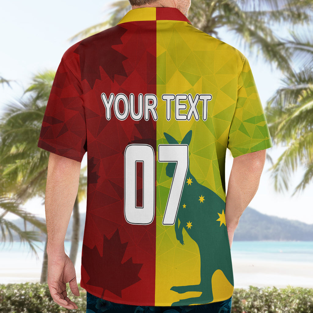 Personalised Australia Vs. Canada Soccer Hawaiian Shirt Matildas With Maple Leaves - Vibe Hoodie Shop