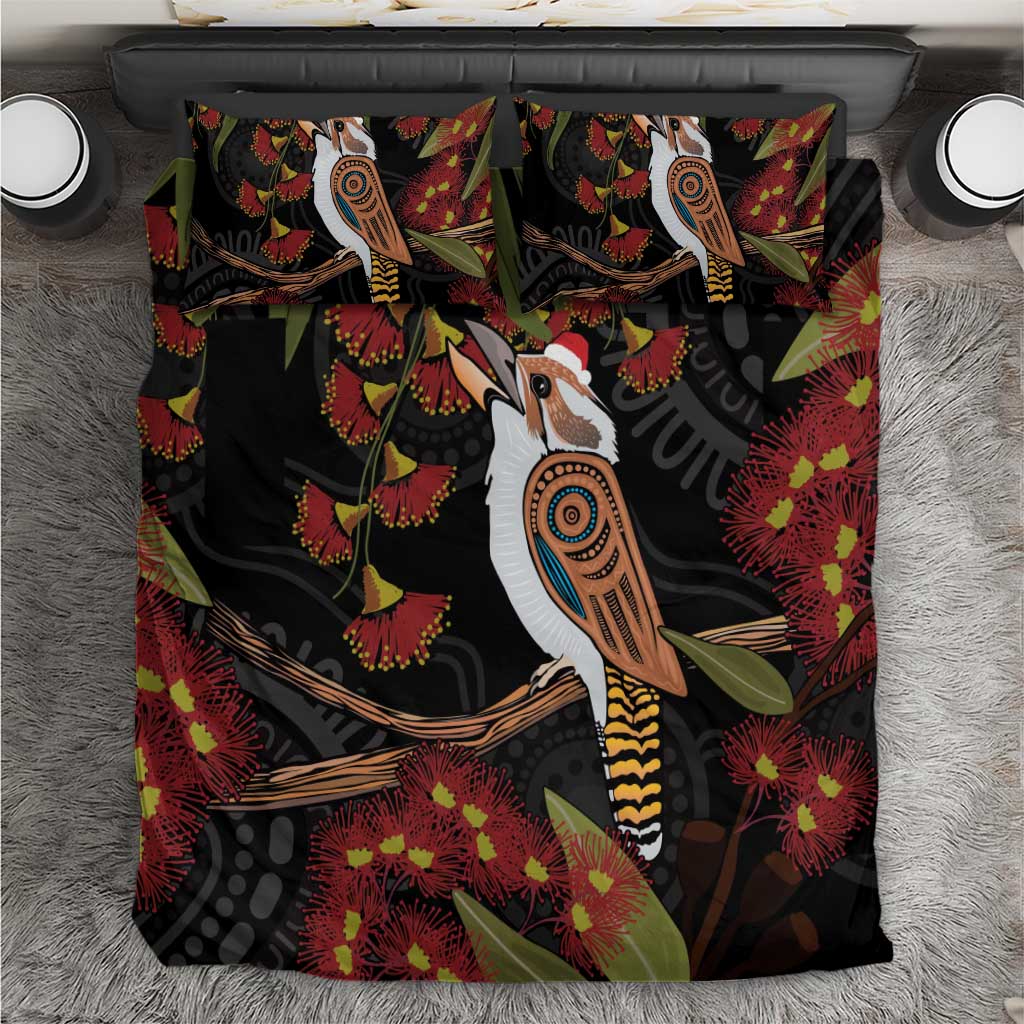 Australia Indigenous Christmas Bedding Set Kookaburra Aboriginal - Vibe Hoodie Shop
