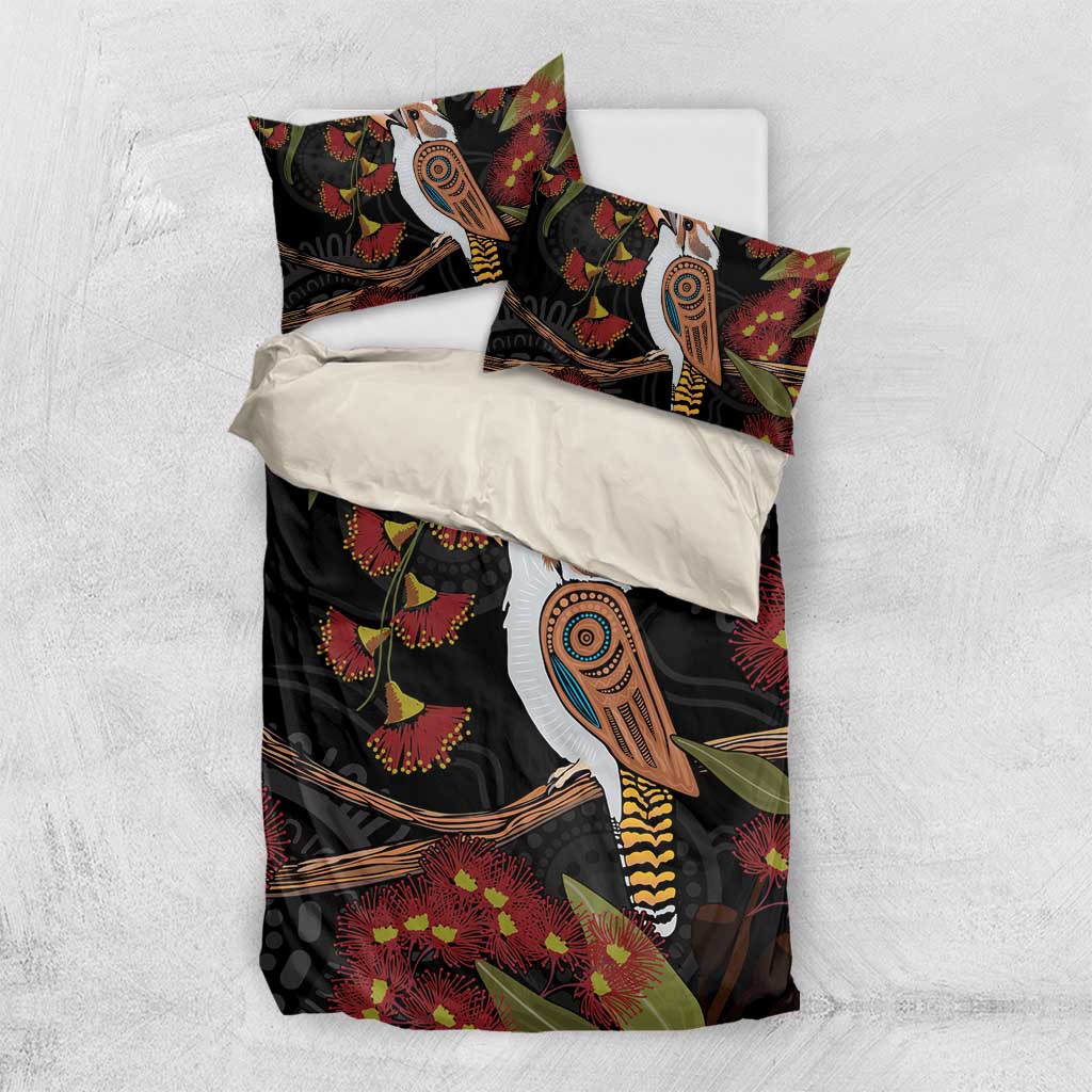 Australia Indigenous Christmas Bedding Set Kookaburra Aboriginal - Vibe Hoodie Shop