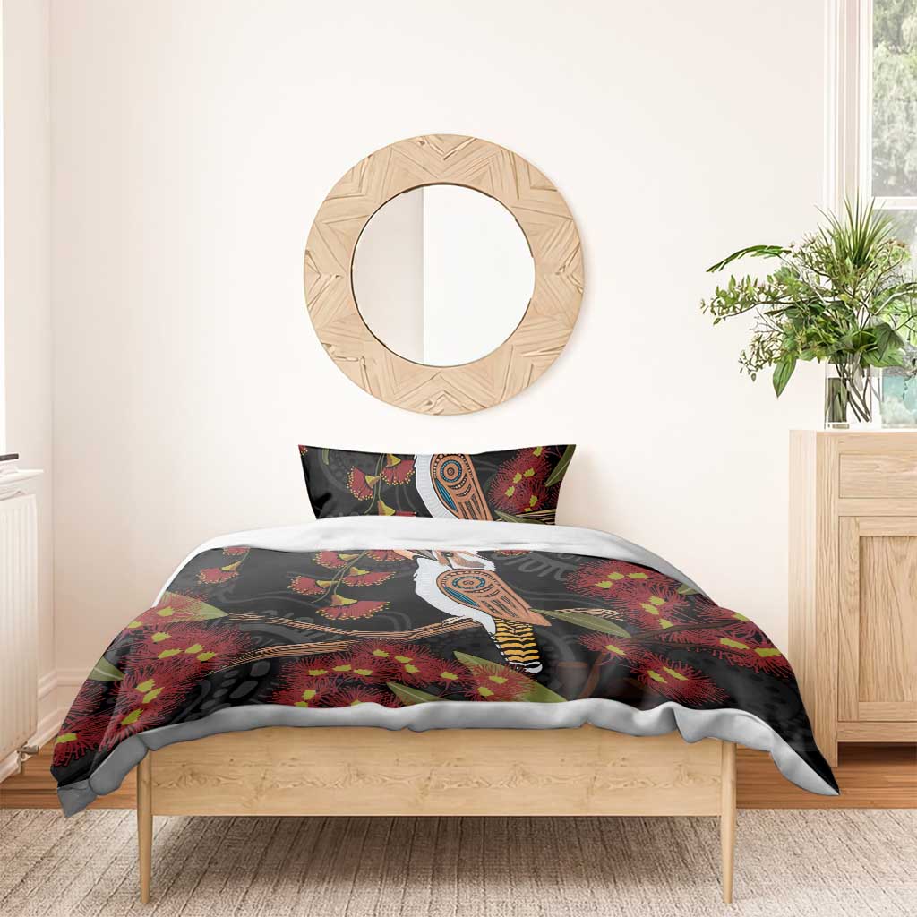 Australia Indigenous Christmas Bedding Set Kookaburra Aboriginal - Vibe Hoodie Shop