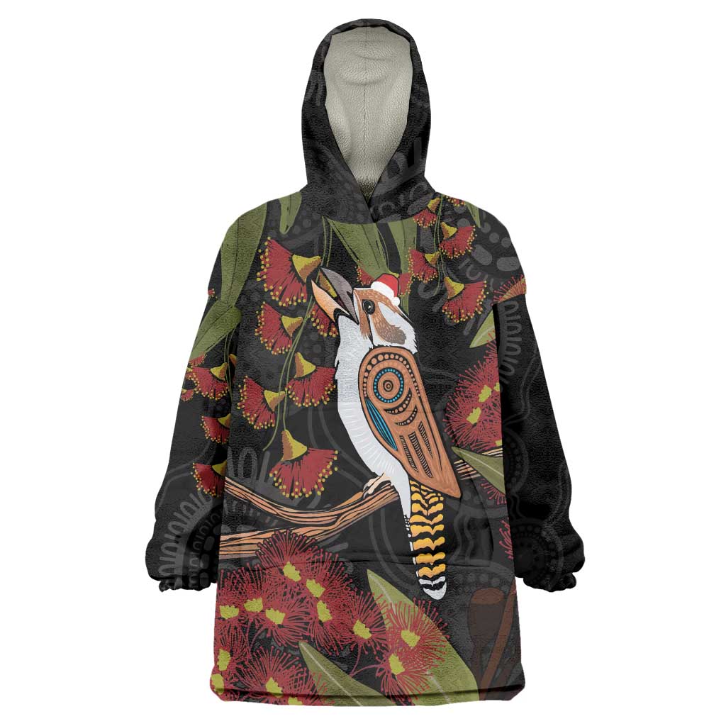 Australia Indigenous Christmas Wearable Blanket Hoodie Kookaburra Aboriginal - Vibe Hoodie Shop