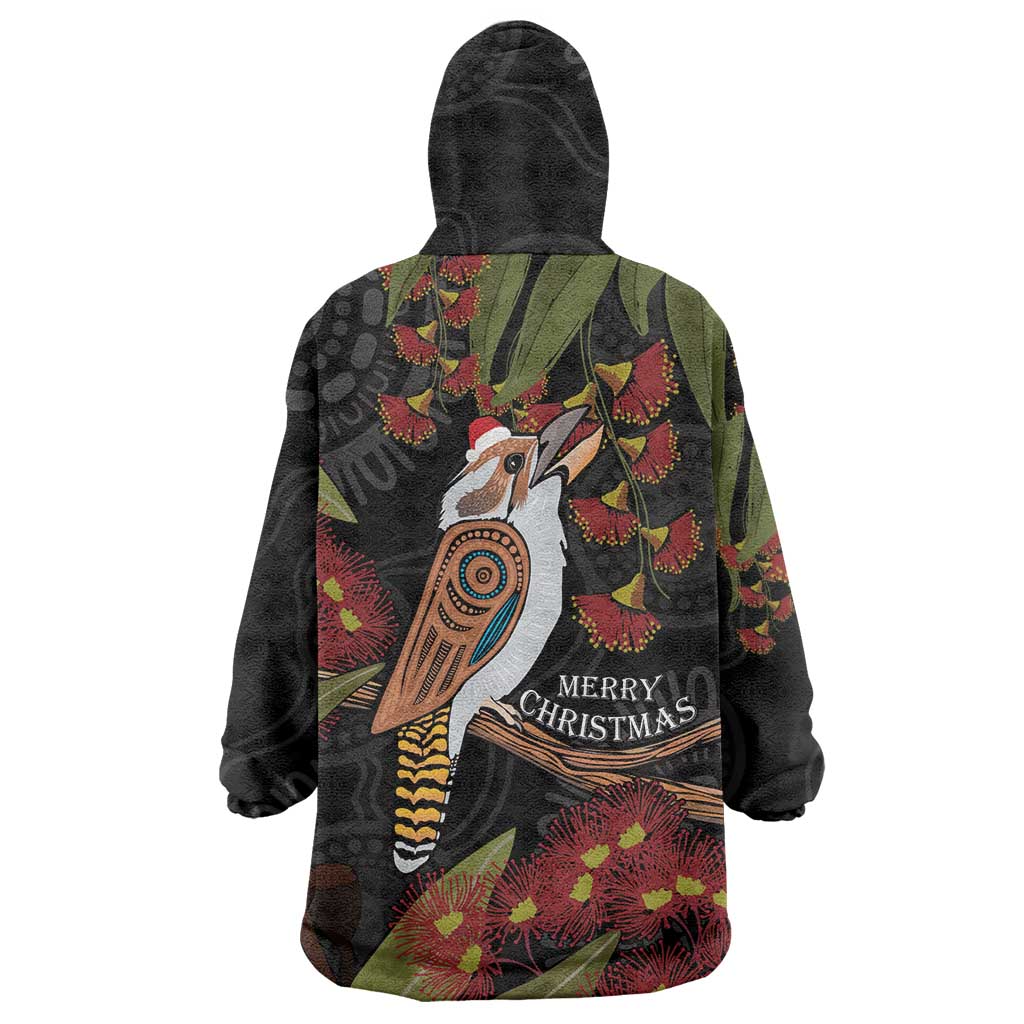 Australia Indigenous Christmas Wearable Blanket Hoodie Kookaburra Aboriginal - Vibe Hoodie Shop