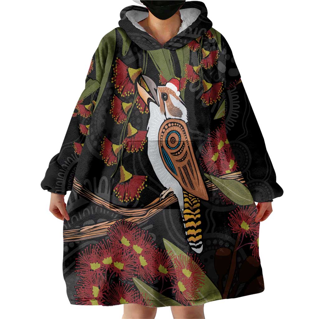 Australia Indigenous Christmas Wearable Blanket Hoodie Kookaburra Aboriginal - Vibe Hoodie Shop