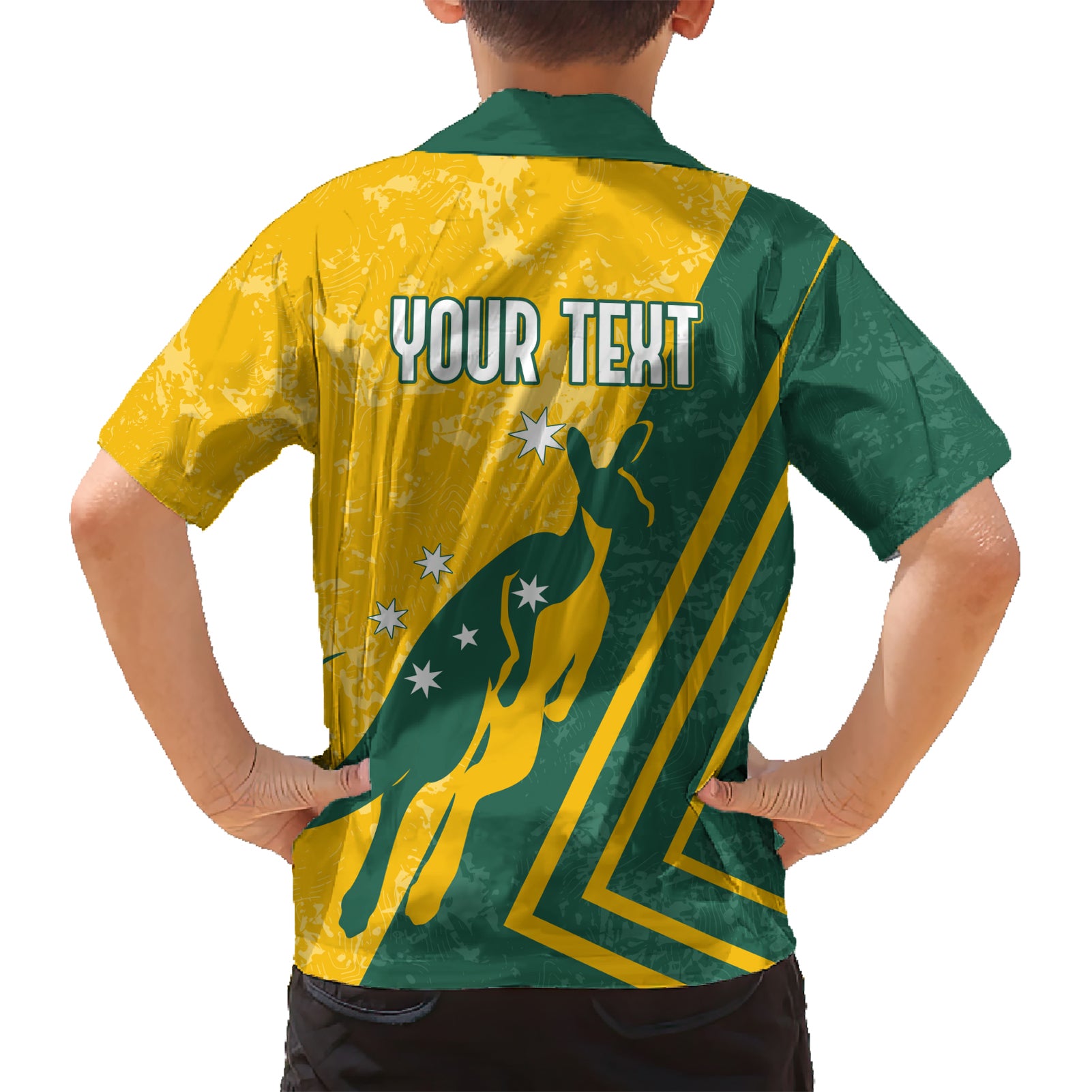 Personalised Australia Soccer Hawaiian Shirt Green & Gold Go Socceroos - Vibe Hoodie Shop