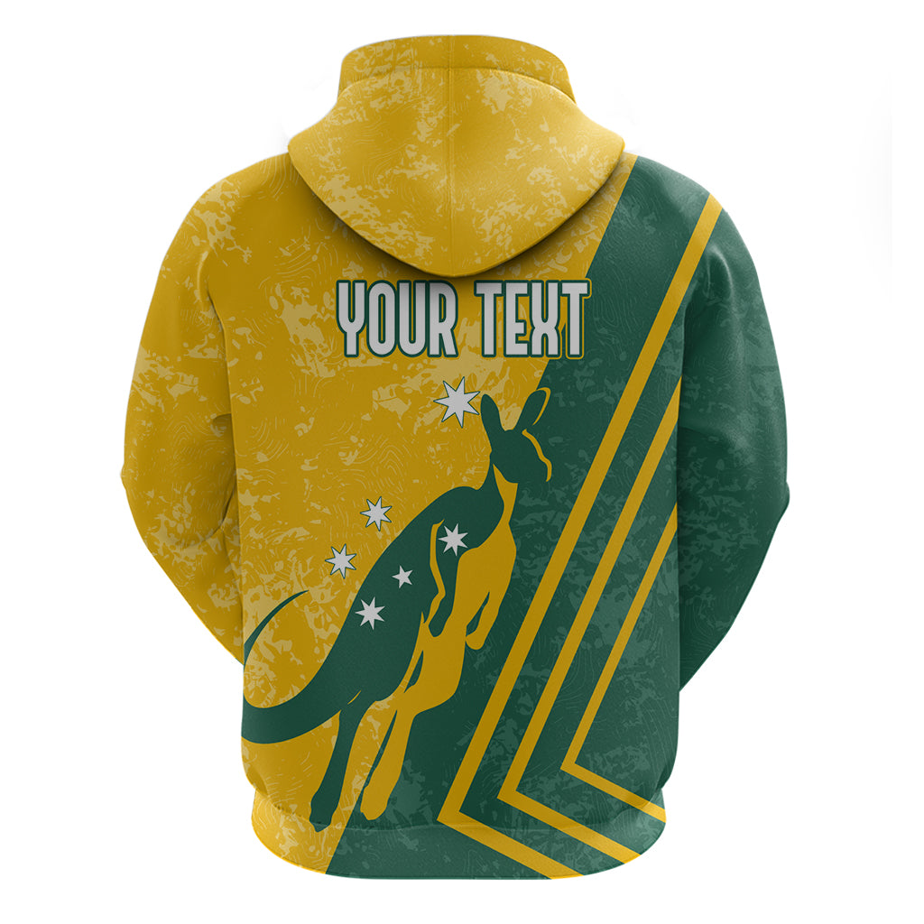 Personalised Australia Soccer Hoodie Green & Gold Go Socceroos LT7 - Vibe Hoodie Shop