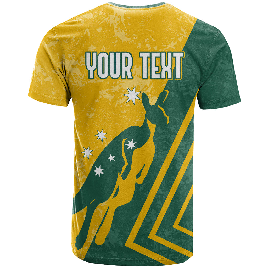 Personalised Australia Soccer T Shirt Green & Gold Go Socceroos - Vibe Hoodie Shop