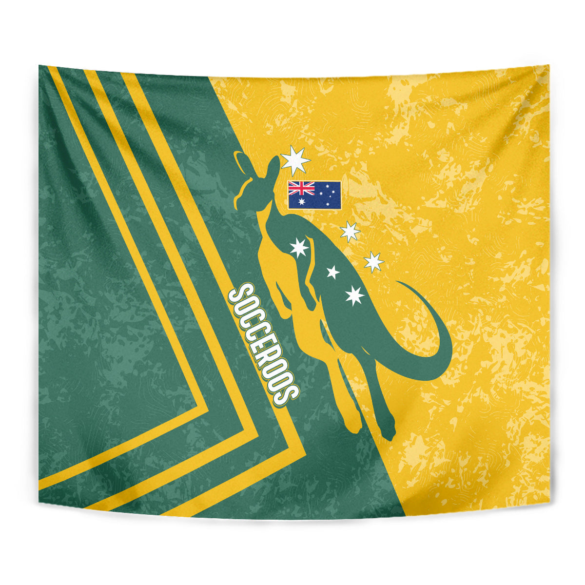 Australia Soccer Tapestry Green & Gold Go Socceroos - Vibe Hoodie Shop