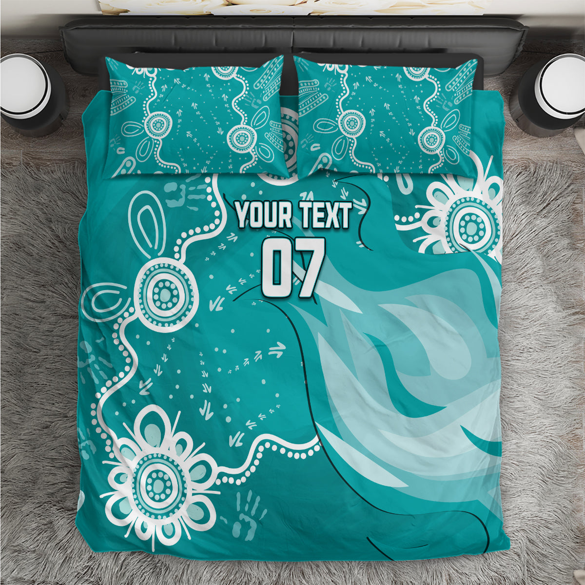 Custom Brisbane Cricket Indigenous Bedding Set Feel The Heat - Vibe Hoodie Shop