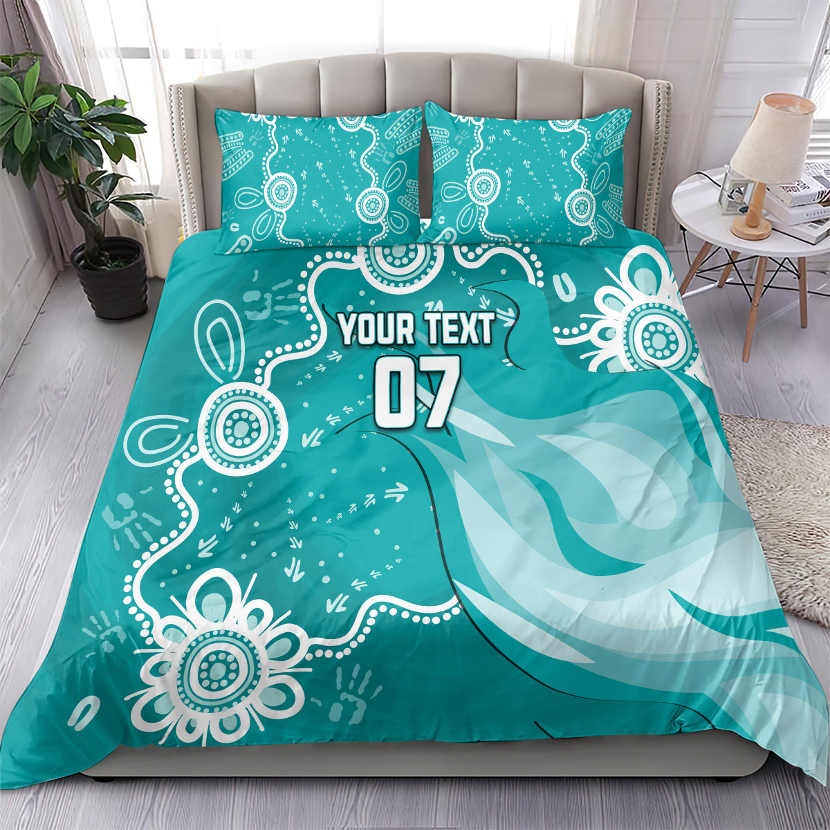Custom Brisbane Cricket Indigenous Bedding Set Feel The Heat - Vibe Hoodie Shop