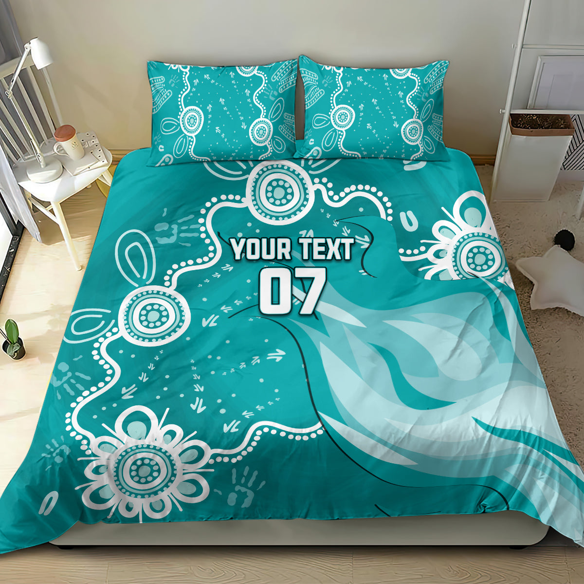 Custom Brisbane Cricket Indigenous Bedding Set Feel The Heat - Vibe Hoodie Shop