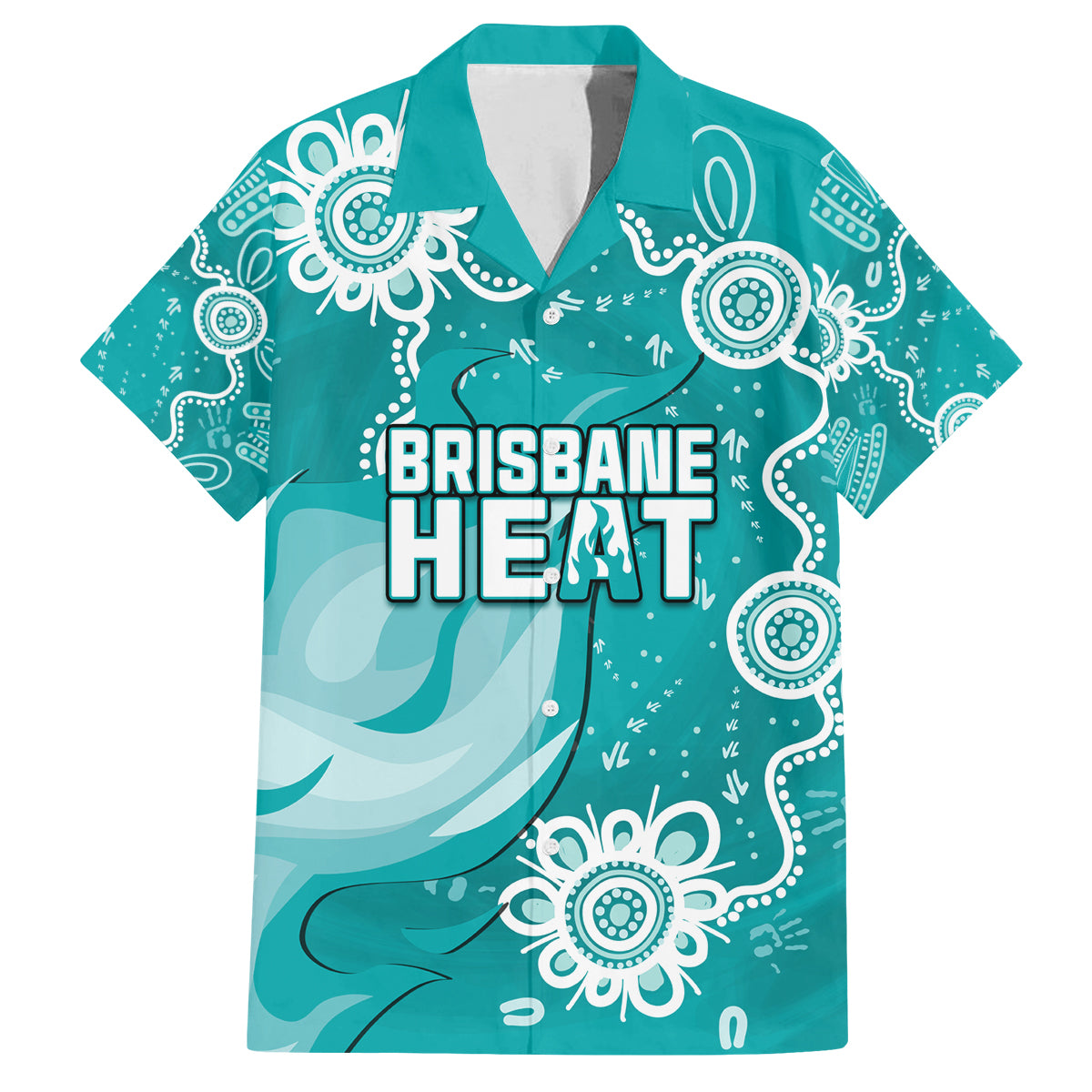 custom-brisbane-cricket-indigenous-family-matching-long-sleeve-bodycon-dress-and-hawaiian-shirt-feel-the-heat