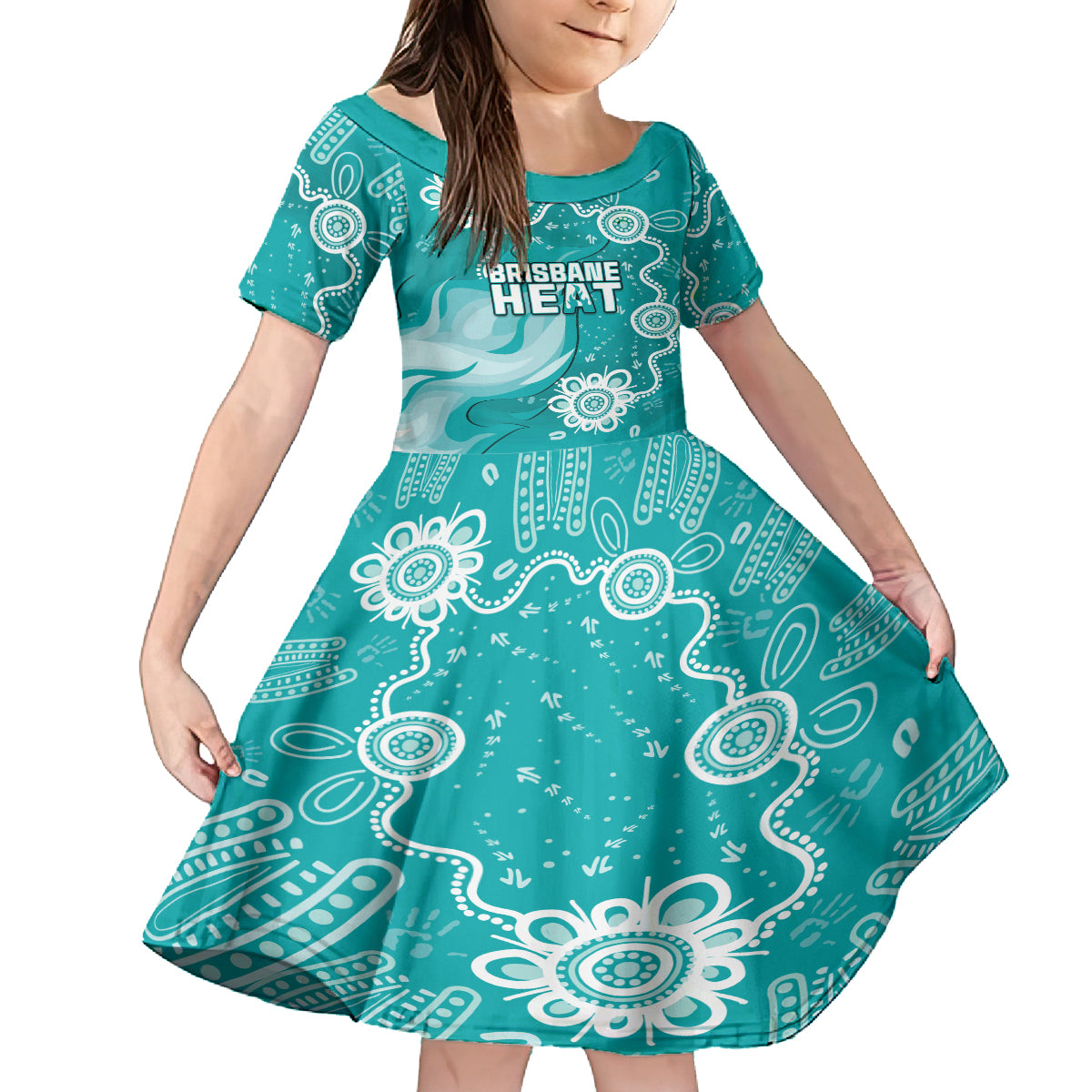 custom-brisbane-cricket-indigenous-family-matching-off-shoulder-long-sleeve-dress-and-hawaiian-shirt-feel-the-heat