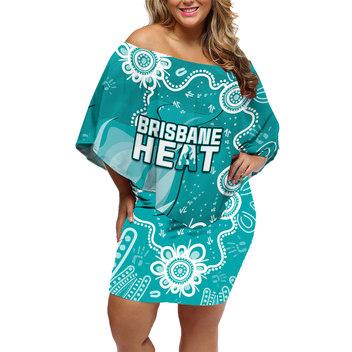 custom-brisbane-cricket-indigenous-family-matching-off-shoulder-short-dress-and-hawaiian-shirt-feel-the-heat