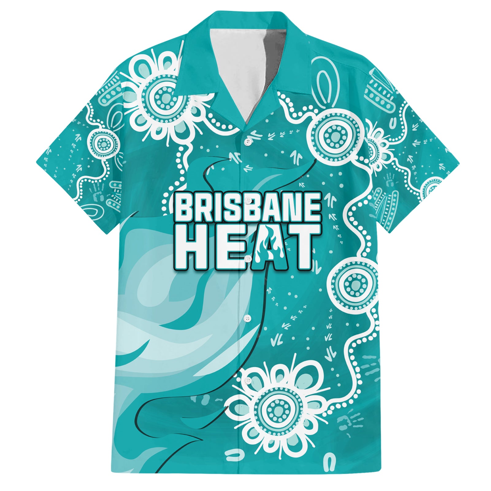 custom-brisbane-cricket-indigenous-family-matching-short-sleeve-bodycon-dress-and-hawaiian-shirt-feel-the-heat