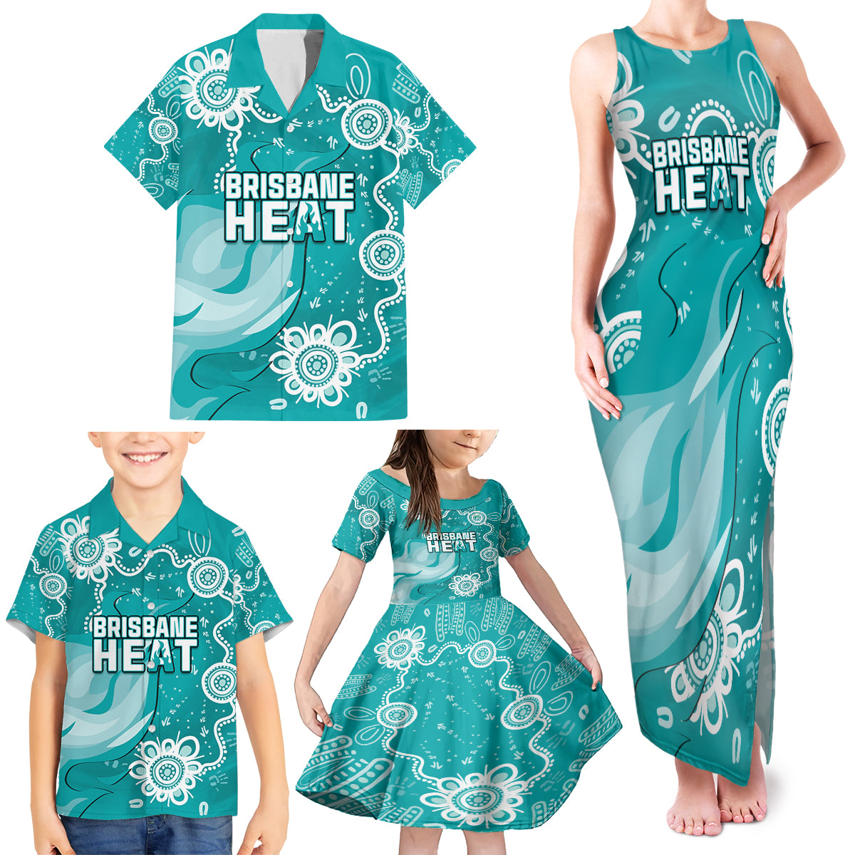 custom-brisbane-cricket-indigenous-family-matching-tank-maxi-dress-and-hawaiian-shirt-feel-the-heat