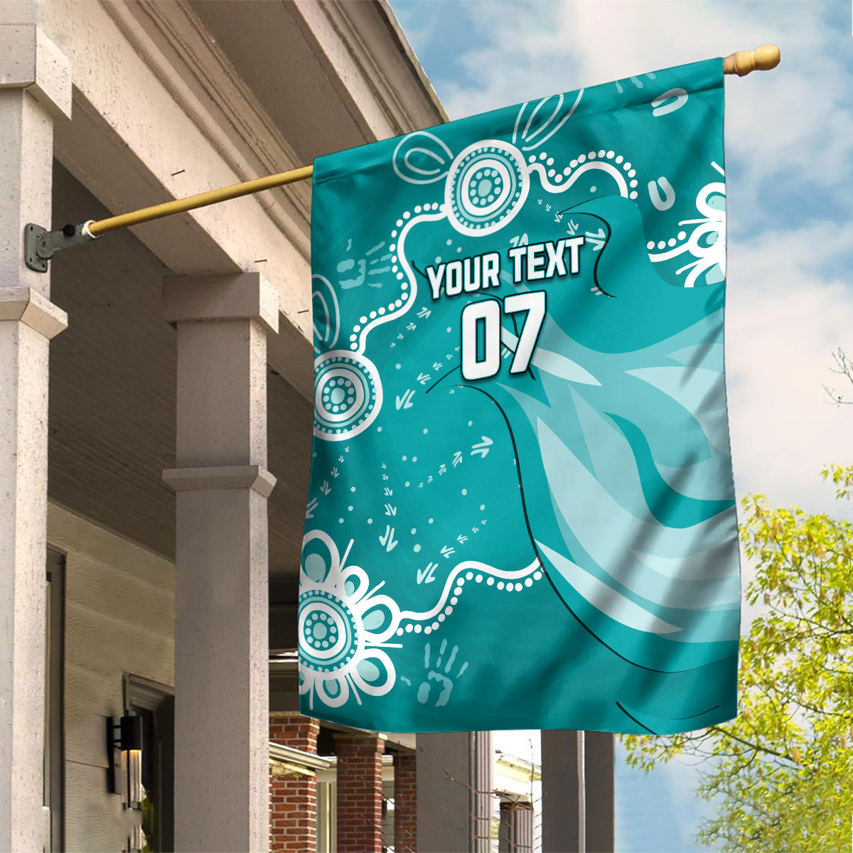 Custom Brisbane Cricket Indigenous Garden Flag Feel The Heat - Vibe Hoodie Shop