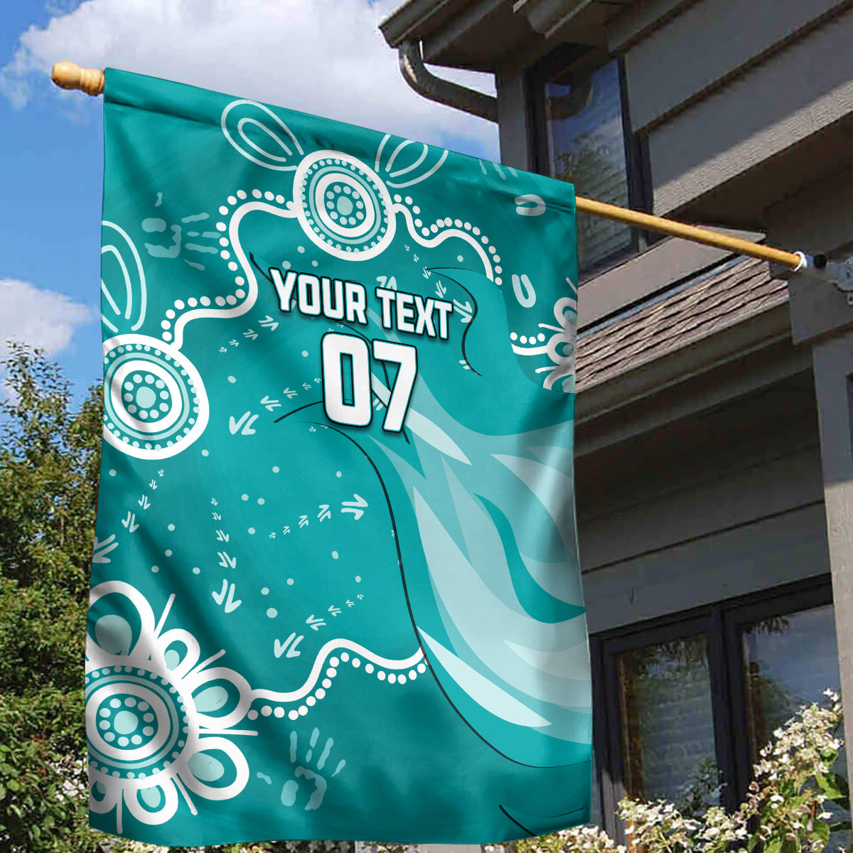 Custom Brisbane Cricket Indigenous Garden Flag Feel The Heat - Vibe Hoodie Shop