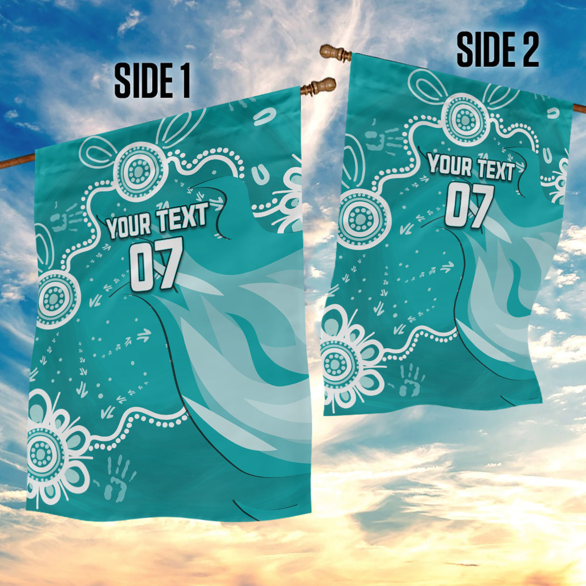 Custom Brisbane Cricket Indigenous Garden Flag Feel The Heat - Vibe Hoodie Shop