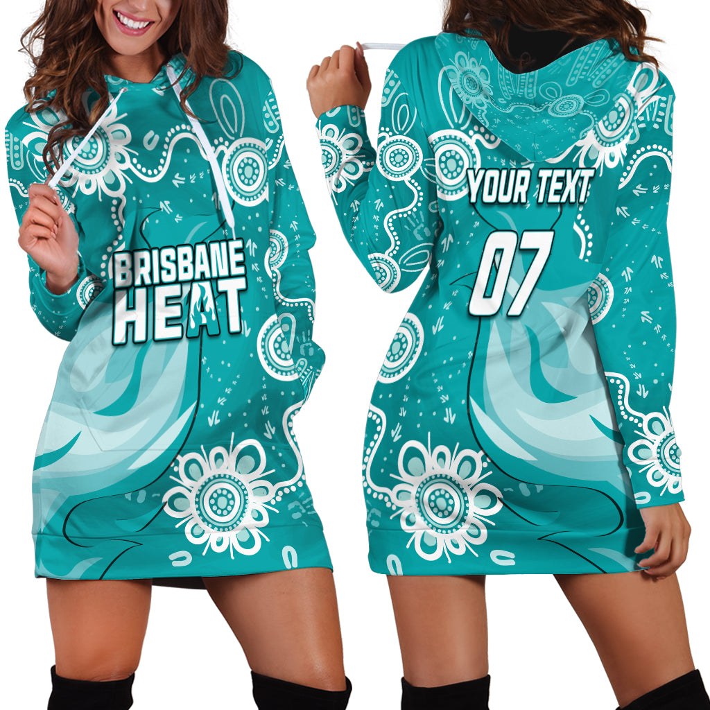 Custom Brisbane Cricket Indigenous Hoodie Dress Feel The Heat - Vibe Hoodie Shop