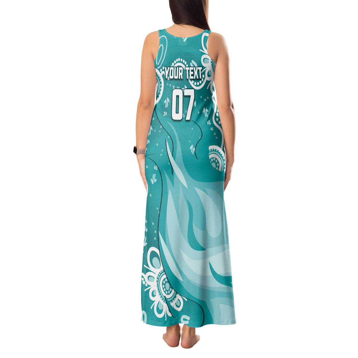 custom-brisbane-cricket-indigenous-tank-maxi-dress-feel-the-heat