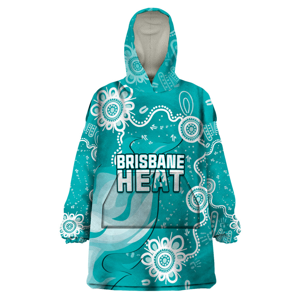 Custom Brisbane Cricket Indigenous Wearable Blanket Hoodie Feel The Heat - Vibe Hoodie Shop