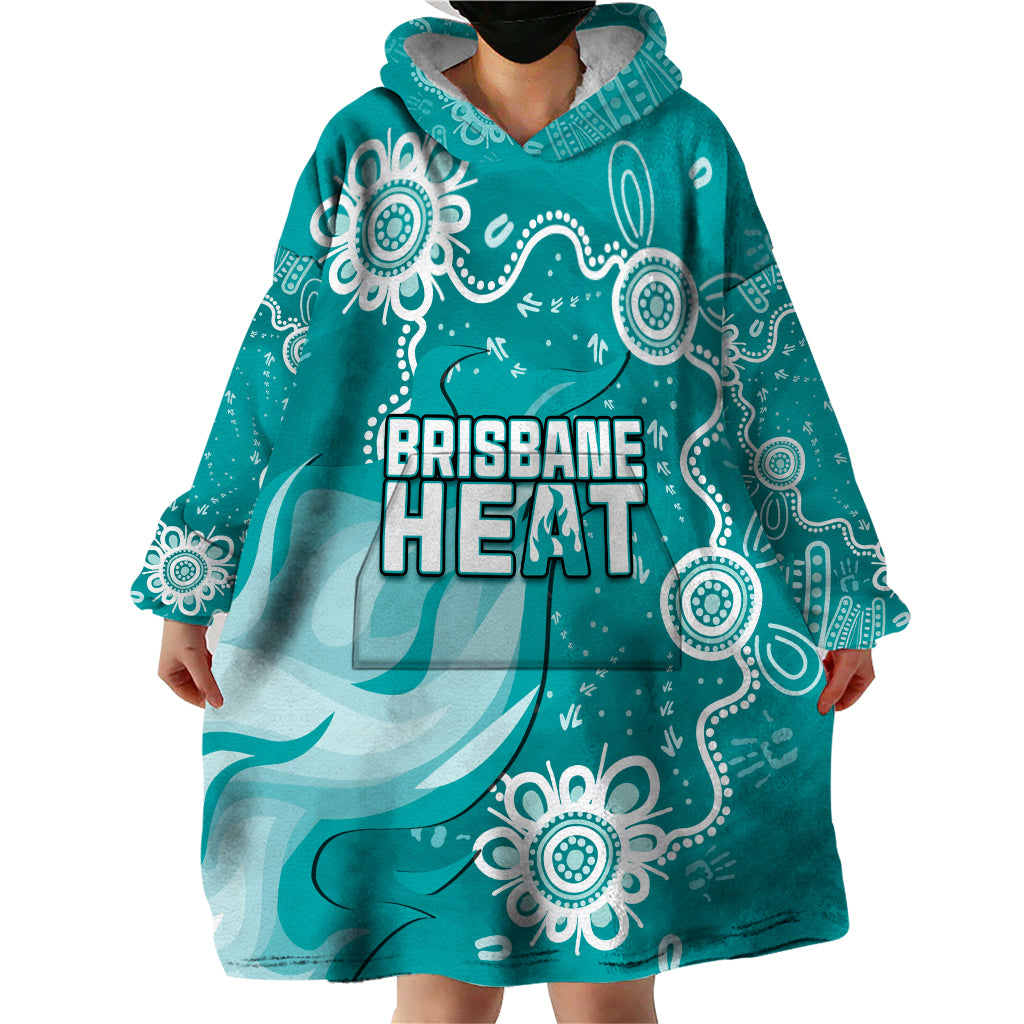 Custom Brisbane Cricket Indigenous Wearable Blanket Hoodie Feel The Heat - Vibe Hoodie Shop