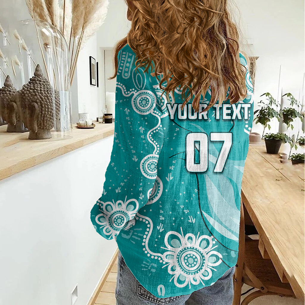 Custom Brisbane Cricket Indigenous Women Casual Shirt Feel The Heat - Vibe Hoodie Shop