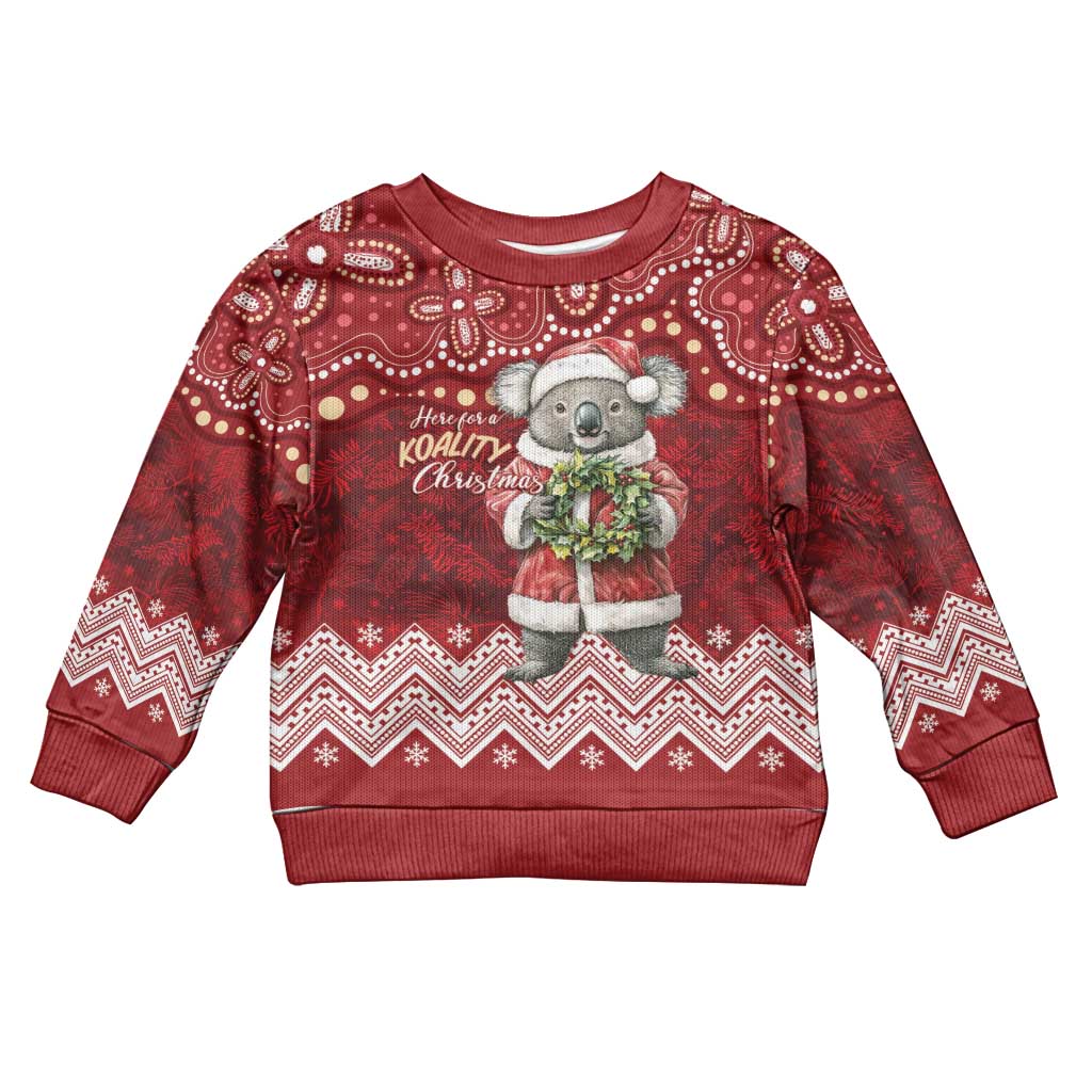 Here For A Koality Xmas Australia Abogirinal Kid Ugly Christmas Sweater Santa Koala - Vibe Hoodie