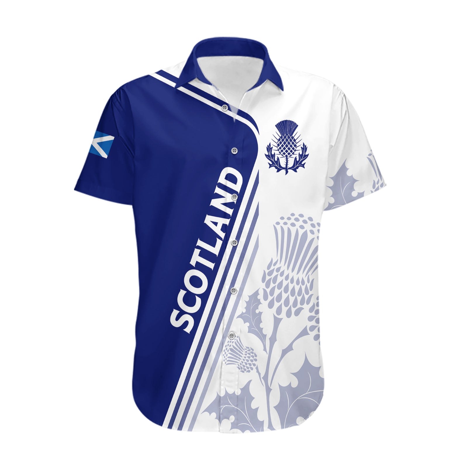 Personalised Scotland Rugby Hawaiian Shirt 2023 World Cup The Thistle - Vibe Hoodie Shop
