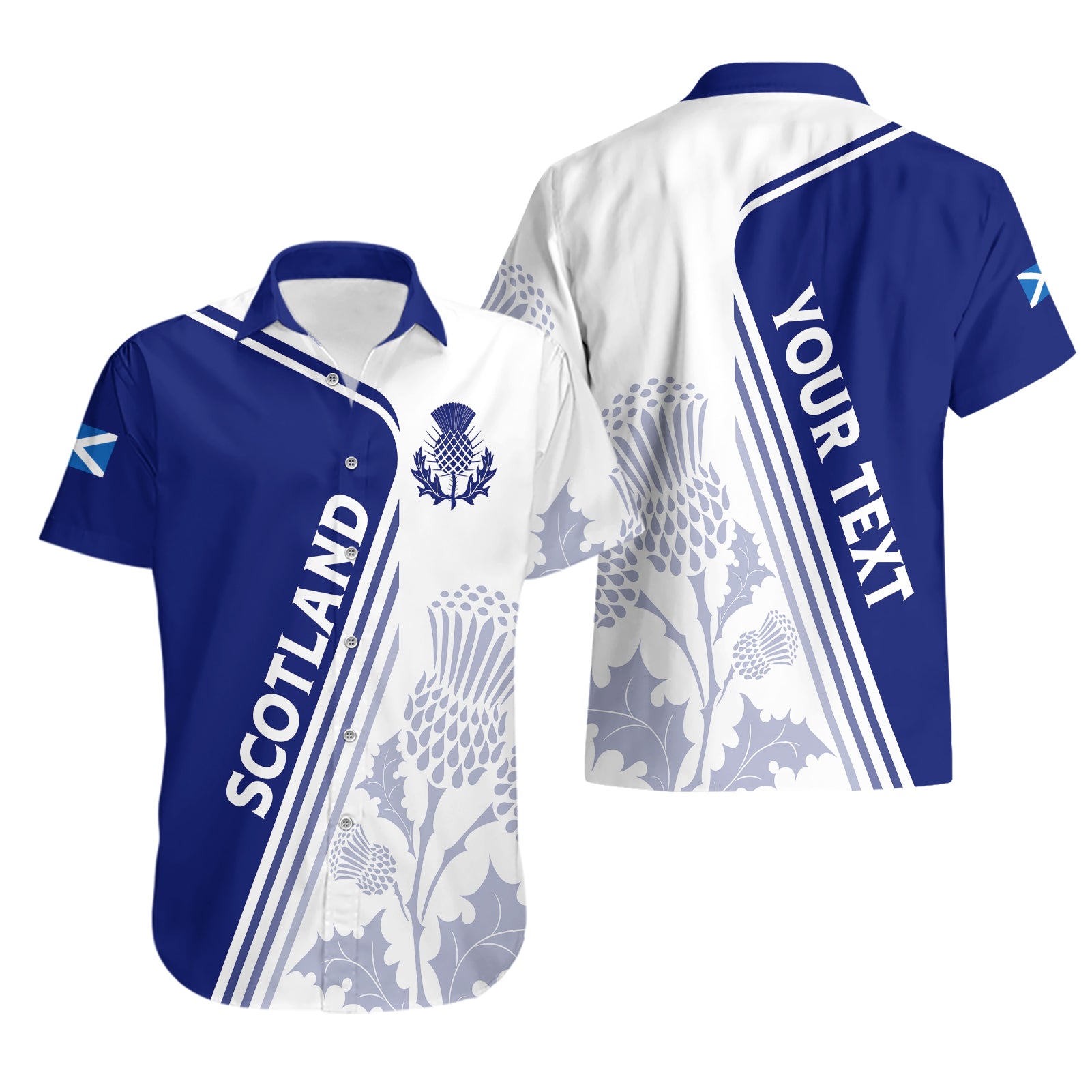 Personalised Scotland Rugby Hawaiian Shirt 2023 World Cup The Thistle - Vibe Hoodie Shop