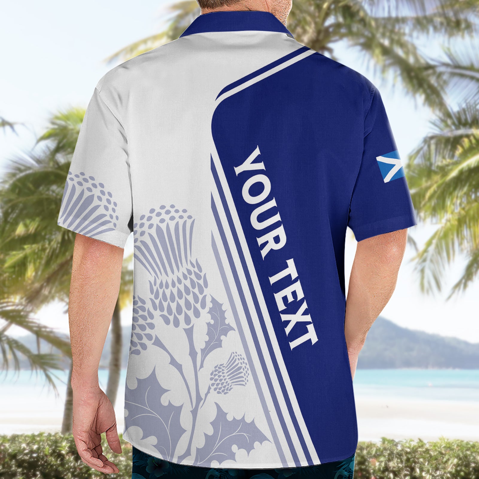 Personalised Scotland Rugby Hawaiian Shirt 2023 World Cup The Thistle - Vibe Hoodie Shop