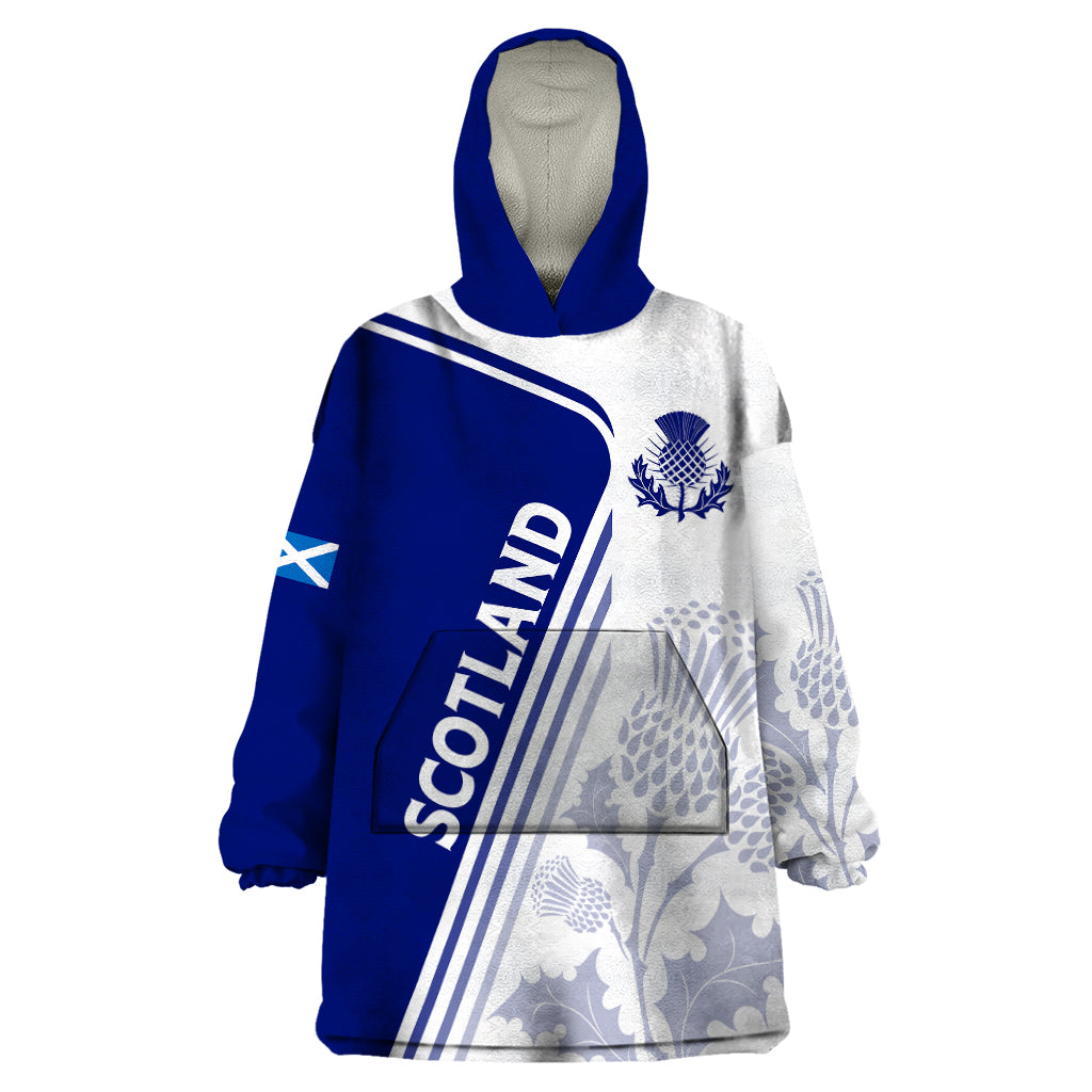 Personalised Scotland Rugby Wearable Blanket Hoodie 2023 World Cup The Thistle - Vibe Hoodie Shop