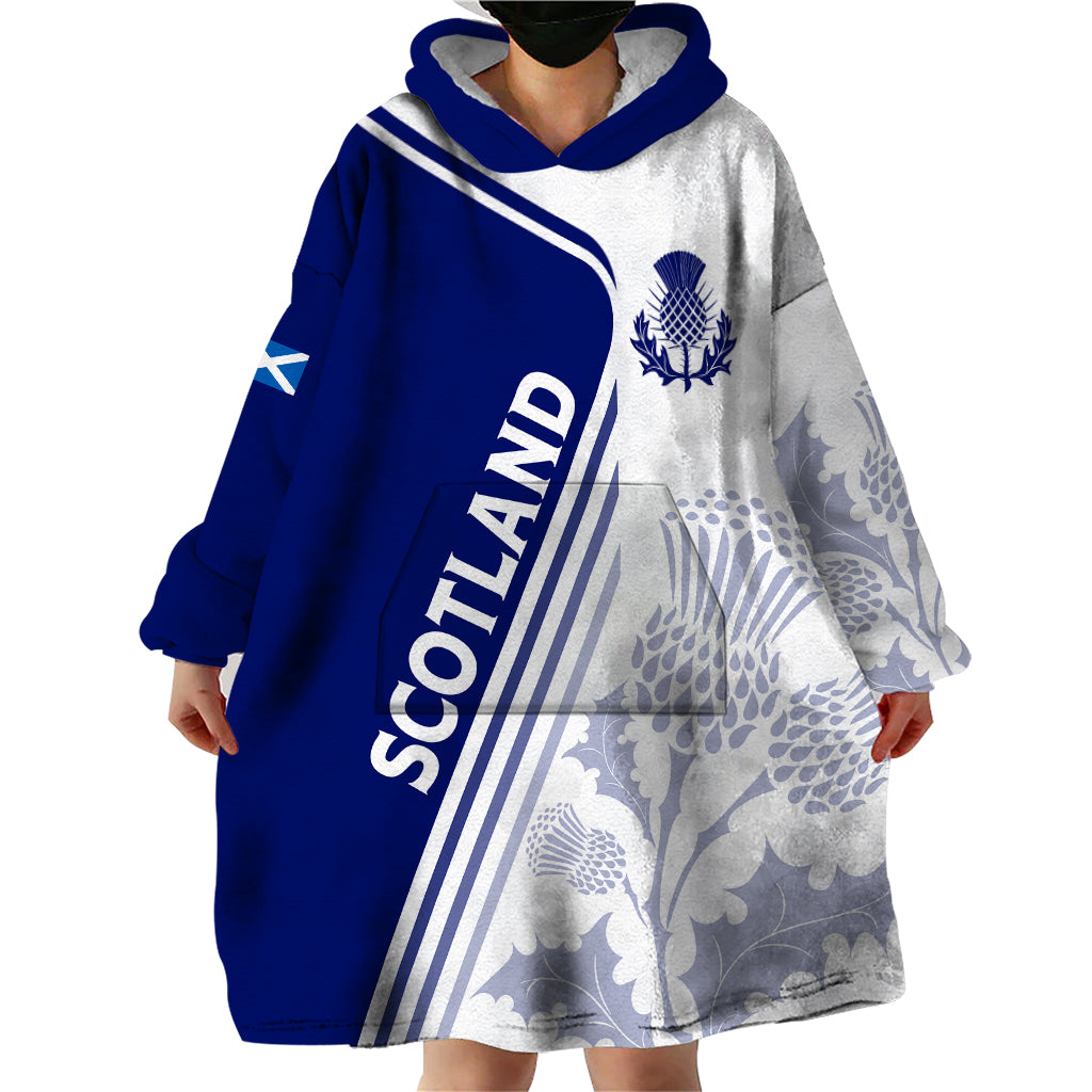 Personalised Scotland Rugby Wearable Blanket Hoodie 2023 World Cup The Thistle - Vibe Hoodie Shop