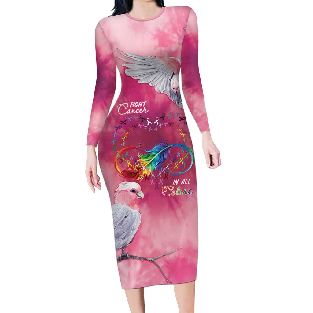 Australia Fight Cancer In All Colors Family Matching Long Sleeve Bodycon Dress and Hawaiian Shirt Galah Pink Tie Dye - Vibe Hoodie